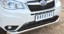 18 999 р. Одинарная защита переднего бампера диаметром 76 мм SLITKOFF Subaru Forester SJ дорестайлинг (2012-2016)  с доставкой в г. Таганрог. Увеличить фотографию 3