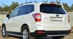 17 499 р. Одинарная защита заднего бампера из трубы диаметром 63 мм SLITKOFF  Subaru Forester  SJ (2012-2016) дорестайлинг  с доставкой в г. Таганрог. Увеличить фотографию 4