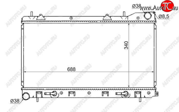 8 649 р. Радиатор двигателя SAT  Subaru Forester  SF - Impreza  GC  с доставкой в г. Таганрог