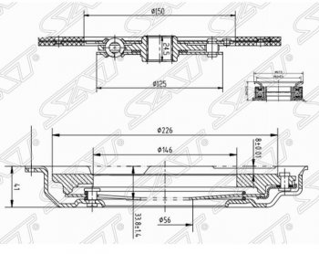 10 249 р. Комплект сцепления SAT (EJ254/EJ20#/EJ18S не турбо) Subaru Forester SF дорестайлинг (1997-2000)  с доставкой в г. Таганрог. Увеличить фотографию 2