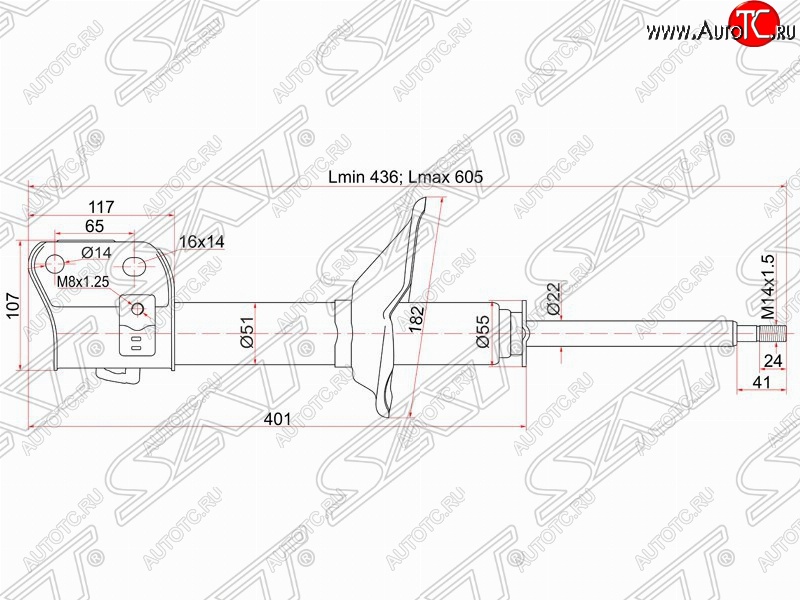 3 599 р. Правый амортизатор передний SAT  Subaru Forester  SF (2000-2002) рестайлинг  с доставкой в г. Таганрог