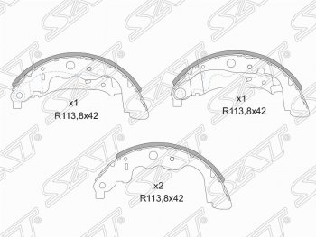 1 239 р. Колодки тормозные задние SAT Subaru Impreza GC седан (1992-2000)  с доставкой в г. Таганрог. Увеличить фотографию 1