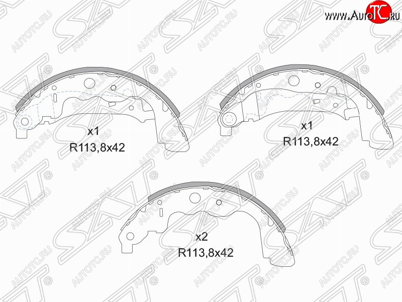 1 239 р. Колодки тормозные задние SAT Subaru Impreza GC седан (1992-2000)  с доставкой в г. Таганрог