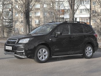 25 399 р. Защита переднего бампера (2 трубы Ø63 и 42 мм, нержавейка) SLITKOFF Subaru Forester SJ рестайлинг (2016-2019)  с доставкой в г. Таганрог. Увеличить фотографию 3