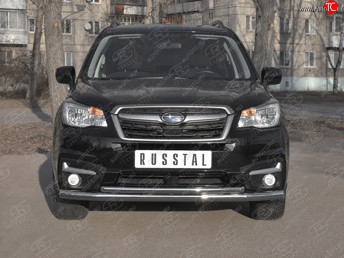 26 999 р. Защита переднего бампера SLITKOFF d63 секции-d42 дуга Subaru Forester SJ рестайлинг (2016-2019)  с доставкой в г. Таганрог