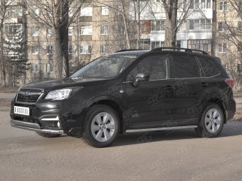 13 999 р. Защита переднего бампера (2 трубы Ø63 и 75х42 мм, нержавейка) Russtal Subaru Forester SJ рестайлинг (2016-2019)  с доставкой в г. Таганрог. Увеличить фотографию 4