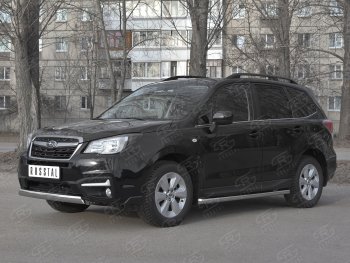 15 649 р. Защита переднего бампера (Ø75x42 мм, нержавейка) Russtal Subaru Forester SJ рестайлинг (2016-2019)  с доставкой в г. Таганрог. Увеличить фотографию 4