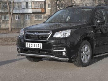 20 599 р. Защита переднего бампера SLITKOFF d63 волна Subaru Forester SJ рестайлинг (2016-2019)  с доставкой в г. Таганрог. Увеличить фотографию 2