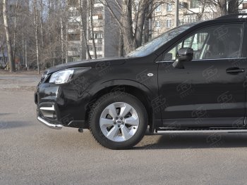 20 599 р. Защита переднего бампера SLITKOFF d63 волна Subaru Forester SJ рестайлинг (2016-2019)  с доставкой в г. Таганрог. Увеличить фотографию 3