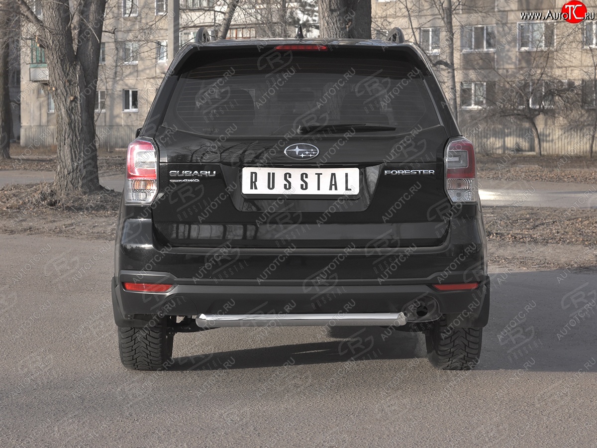 17 349 р. Защита заднего бампера (Ø63, нержавейка) SLITKOFF  Subaru Forester  SJ (2016-2019) рестайлинг  с доставкой в г. Таганрог