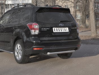 17 349 р. Защита заднего бампера (Ø63, нержавейка) SLITKOFF  Subaru Forester  SJ (2016-2019) рестайлинг  с доставкой в г. Таганрог. Увеличить фотографию 2