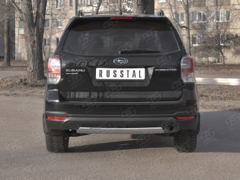 Защита заднего бампера (Ø75х42 мм, нержавейка) Russtal Subaru (Субару) Forester (Форестер)  SJ (2016-2019) SJ рестайлинг