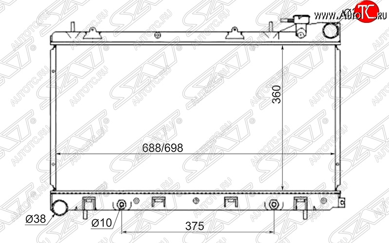 7 649 р. Радиатор двигателя SAT (пластинчатый) Subaru Impreza GD седан дорестайлинг (2000-2002)  с доставкой в г. Таганрог