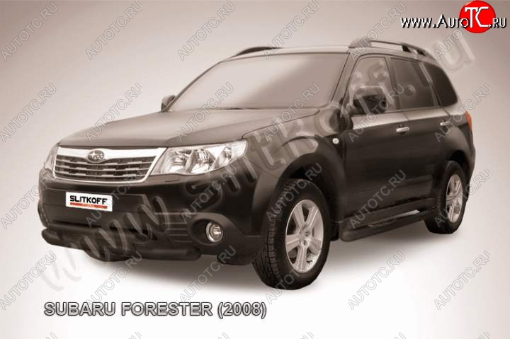 12 549 р. Защита переднего бампер Slitkoff Subaru Forester SH (2008-2013) (Цвет: серебристый)  с доставкой в г. Таганрог