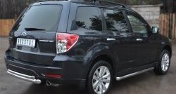 21 699 р. Защита порогов SLITKOFF (труба D63 мм)  Subaru Forester  SH (2008-2013) (Защита порогов с со скосами на торцах (вариант 1))  с доставкой в г. Таганрог. Увеличить фотографию 4