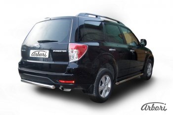 8 999 р. Защита заднего бампера Arbori Subaru Forester SH (2008-2013)  с доставкой в г. Таганрог. Увеличить фотографию 2