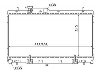 Радиатор двигателя SAT (пластинчатый, пробка радиатора R101B)  Impreza ( GD,  GG), Legacy  BH/BE12, Outback  BH/BE12