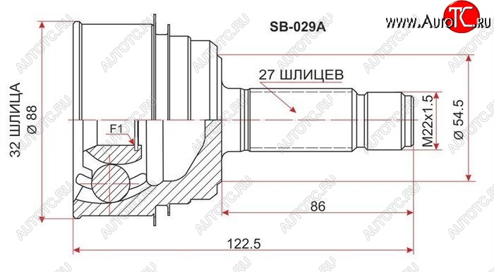 1 649 р. ШРУС SAT (наружный, GDB EJ20 6MT 4WD)  Subaru Impreza ( GD,  GG) (2000-2007) седан дорестайлинг, хэтчбэк дорестайлинг, седан 1-ый рестайлинг, хэтчбэк 1-ый рестайлинг, седан 2-ой рестайлинг, хэтчбэк 2-ой рестайлинг  с доставкой в г. Таганрог