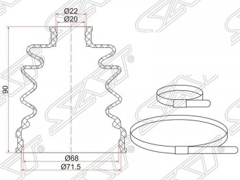 399 р. Пыльник ШРУСа (внутренний/задний) SAT  Subaru Impreza ( GE,  GH) (2007-2012) седан, хэтчбэк  с доставкой в г. Таганрог. Увеличить фотографию 1