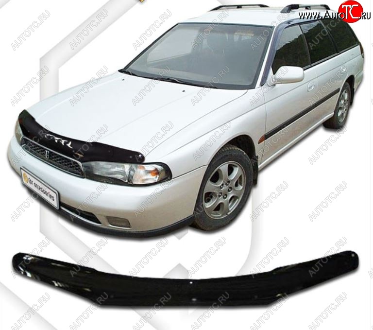 1 999 р. Дефлектор капота CA-Plastic  Subaru Legacy  BD/B11 (1993-1996) седан дорестайлинг (Classic черный, Без надписи)  с доставкой в г. Таганрог