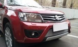 1 539 р. Сетка на бампер Russtal (хром) Suzuki Grand Vitara JT 5 дверей 2-ой рестайлинг (2012-2016)  с доставкой в г. Таганрог. Увеличить фотографию 2