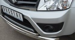 21 349 р. Защита переднего бампера (2 трубыØ76 и 42 мм, нержавейка) SLITKOFF  Suzuki Grand Vitara  JT (2012-2016) 3 двери 2-ой рестайлинг  с доставкой в г. Таганрог. Увеличить фотографию 4