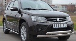 27 999 р. Защита переднего бампера (2 трубыØ75х42 мм, нержавейка) Russtal Suzuki Grand Vitara JT 5 дверей 2-ой рестайлинг (2012-2016)  с доставкой в г. Таганрог. Увеличить фотографию 4