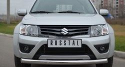 15 749 р. Одинарная защита переднего бампера диаметром 76 мм (3 дв.) SLITKOFF  Suzuki Grand Vitara  JT (2012-2016) 3 двери 2-ой рестайлинг  с доставкой в г. Таганрог. Увеличить фотографию 2