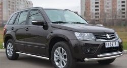 14 849 р. Защита порогов из круглой трубы диаметром 63 мм (5 дв.) Russtal Suzuki Grand Vitara JT 5 дверей 2-ой рестайлинг (2012-2016) (Защита порогов с со скосами на торцах (вариант 1))  с доставкой в г. Таганрог. Увеличить фотографию 8