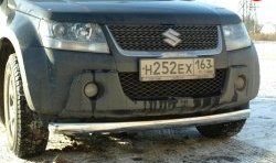 9 499 р. Защита переднего бампера d75x42 мм Металл Дизайн  Suzuki Grand Vitara ( JT 5 дверей,  JT 3 двери) (2005-2008) дорестайлинг, дорестайлинг (полированная нержавейка)  с доставкой в г. Таганрог. Увеличить фотографию 1