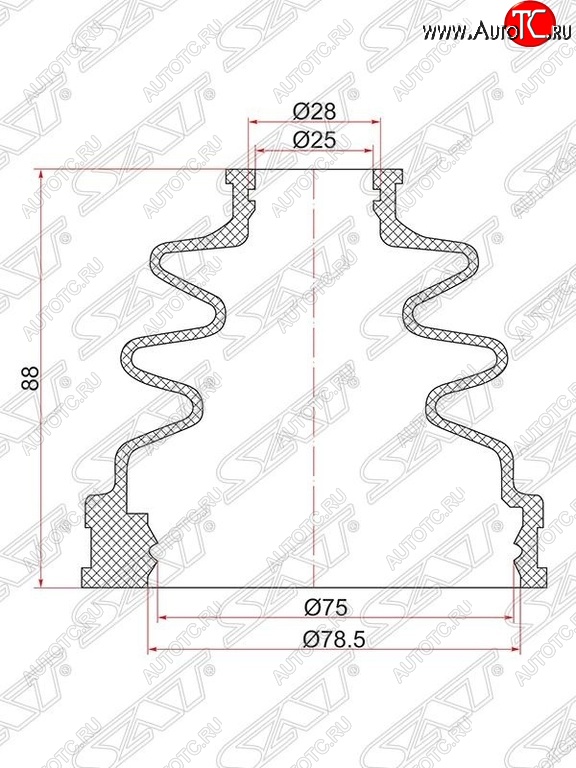 399 р. Пыльник ШРУСа (внутренний) SAT  Suzuki Grand Vitara ( FTB03 3 двери,  3TD62, TL52 5 дверей,  JT 5 дверей,  JT 3 двери) (1997-2012), Toyota Mark 2  X100 (1996-2000)  с доставкой в г. Таганрог