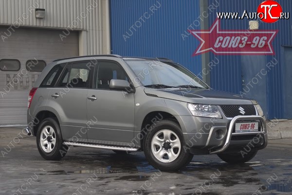 8 774 р. Защита переднего бампера Souz-96 (d60) Suzuki Grand Vitara JT 5 дверей дорестайлинг (2005-2008)  с доставкой в г. Таганрог