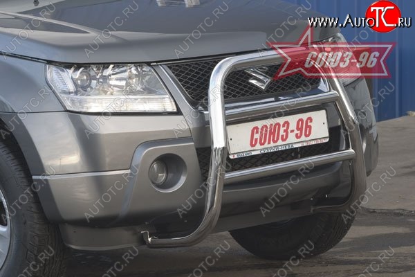 11 249 р. Защита переднего бампера Souz-96 (d60) Suzuki Grand Vitara JT 3 двери дорестайлинг (2005-2008)  с доставкой в г. Таганрог