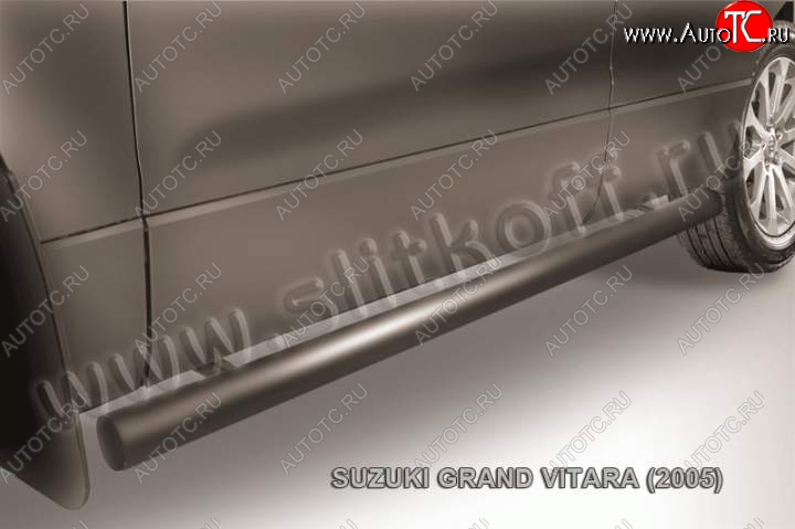 11 749 р. Защита порогов Slitkoff  Suzuki Grand Vitara  JT 5 дверей (2008-2012) 1-ый рестайлинг (Цвет: серебристый)  с доставкой в г. Таганрог