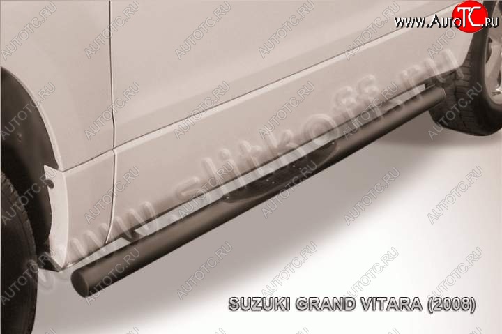 12 399 р. Защита порогов Slitkoff Suzuki Grand Vitara JT 3 двери дорестайлинг (2005-2008) (Цвет: серебристый)  с доставкой в г. Таганрог