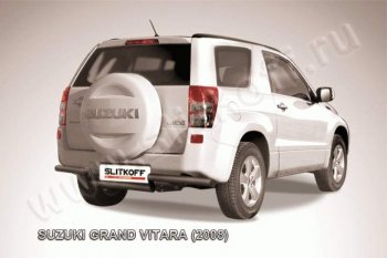 8 849 р. Защита задняя Slitkoff  Suzuki Grand Vitara  JT 3 двери (2005-2008) дорестайлинг (Цвет: серебристый)  с доставкой в г. Таганрог. Увеличить фотографию 1