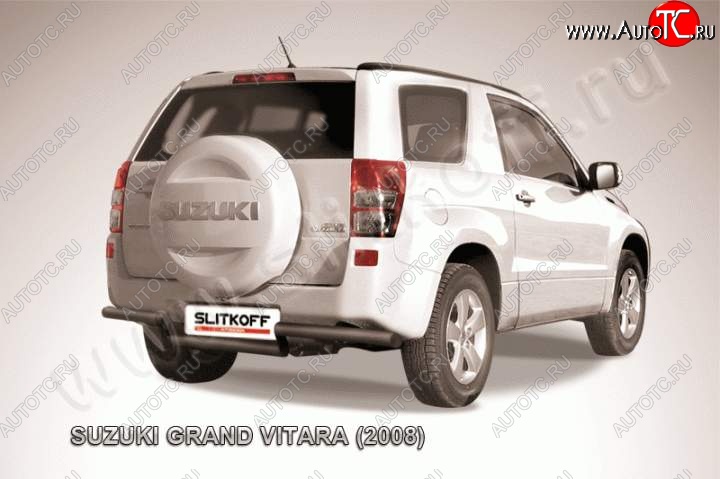 8 849 р. Защита задняя Slitkoff  Suzuki Grand Vitara  JT 3 двери (2005-2008) дорестайлинг (Цвет: серебристый)  с доставкой в г. Таганрог