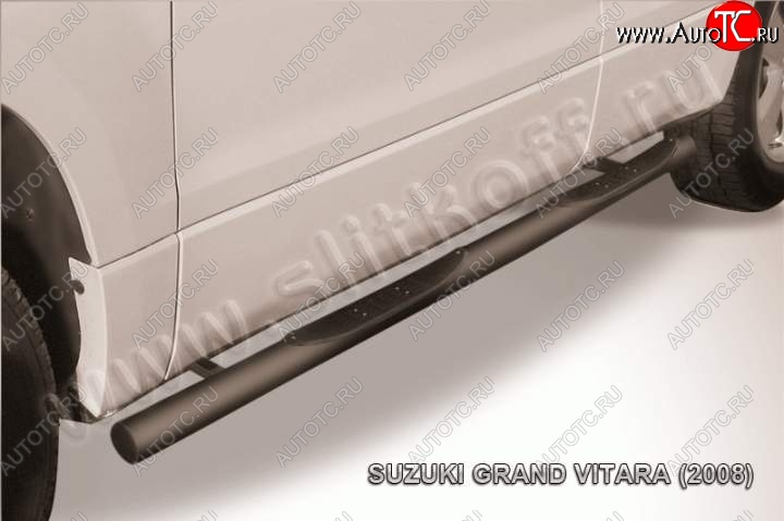 12 399 р. Защита порогов Slitkoff  Suzuki Grand Vitara  JT 5 дверей (2005-2008) дорестайлинг (Цвет: серебристый)  с доставкой в г. Таганрог