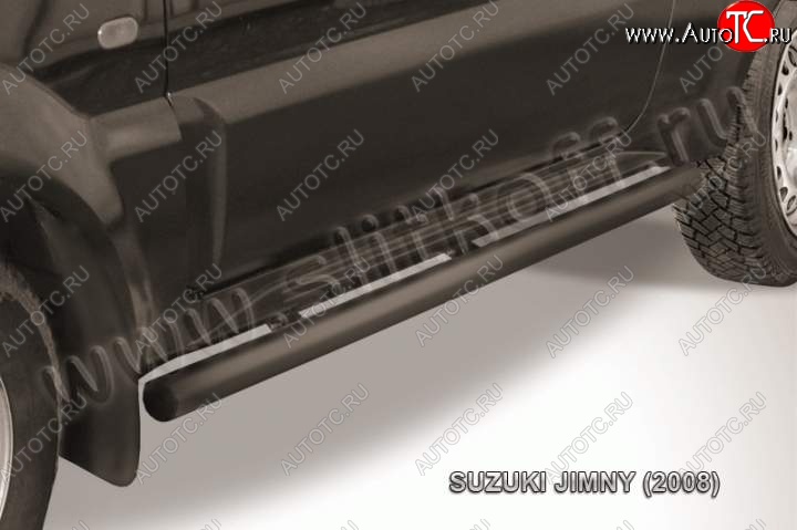 10 949 р. Защита порогов Slitkoff  Suzuki Jimny  JB23/JB43 (2002-2012) 1-ый рестайлинг (Цвет: серебристый)  с доставкой в г. Таганрог