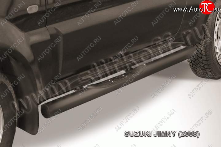 11 349 р. Защита порогов Slitkoff  Suzuki Jimny  JB23/JB43 (2002-2012) 1-ый рестайлинг (Цвет: серебристый)  с доставкой в г. Таганрог