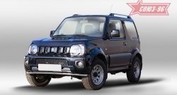 8 909 р. Защита переднего бампера одинарная Souz-96 (d42).  Suzuki Jimny  JB23/JB43 (2012-2018) 2-ой рестайлинг  с доставкой в г. Таганрог. Увеличить фотографию 1