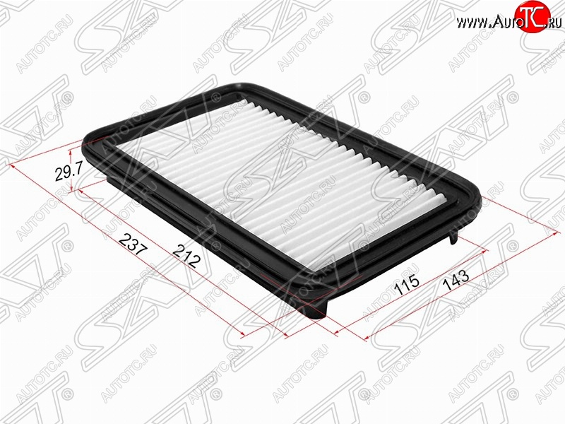 296 р. Фильтр воздушный двигателя SAT (237х143х29.7 mm)  Suzuki Swift  ZC (2003-2008) дорестайлинг, хэтчбэк 5 дв.  с доставкой в г. Таганрог