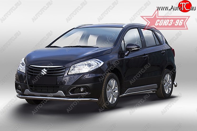 1 169 р. Защита переднего бампера одинарная New - Souz-96 (d60). Suzuki SX4 JYB, JYA хэтчбэк дорестайлинг (2013-2016)  с доставкой в г. Таганрог