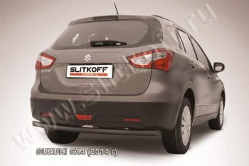 7 599 р. Защита задняя Slitkoff  Suzuki SX4  JYB, JYA (2013-2016) хэтчбэк дорестайлинг (Цвет: серебристый)  с доставкой в г. Таганрог. Увеличить фотографию 1