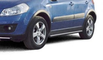 Защита порогов ТехноСфера (Техно Сфера) (нержавейка, 63.5 mm) Suzuki (Сузуки) SX4 (СХ4)  GYA,GYB (2010-2016) GYA,GYB  рестайлинг, хэтчбэк