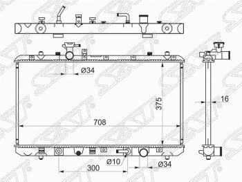 8 549 р. Радиатор двигателя SAT  Suzuki SX4  GYA,GYB (2010-2016)  рестайлинг, хэтчбэк  с доставкой в г. Таганрог. Увеличить фотографию 1