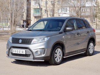 16 449 р. Одинарная защита переднего бампера диаметром 42 мм SLITKOFF  Suzuki Vitara  LY (2015-2019) дорестайлинг  с доставкой в г. Таганрог. Увеличить фотографию 4