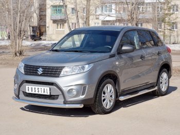 15 499 р. Одинарная защита переднего бампера диаметром 63 мм SLITKOFF  Suzuki Vitara  LY (2015-2019) дорестайлинг  с доставкой в г. Таганрог. Увеличить фотографию 2