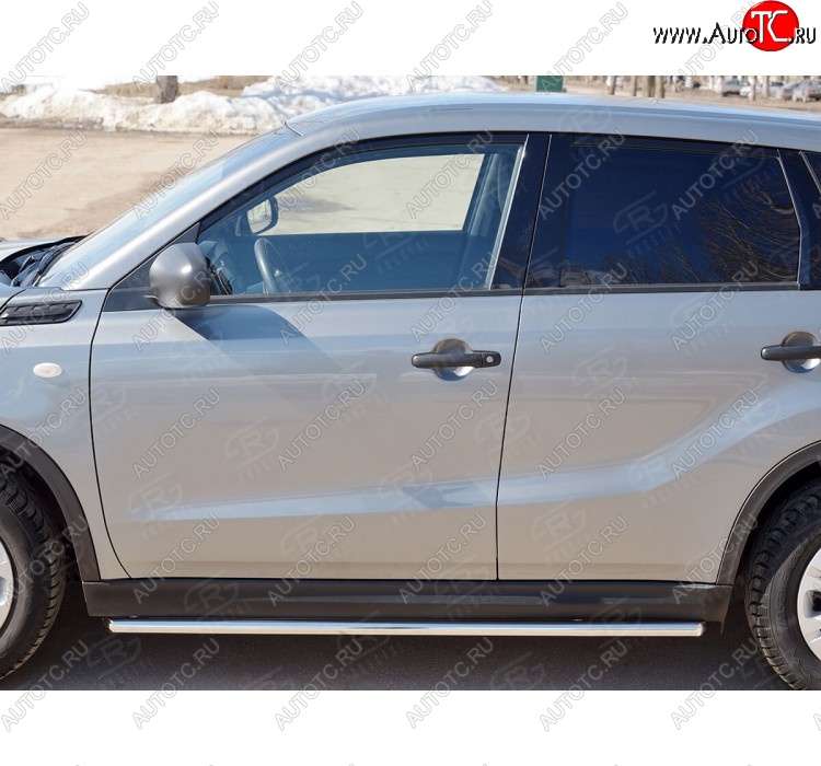 17 299 р. Защита порогов SLITKOFF из круглой трубы диаметром 42 мм v1  Suzuki Vitara  LY (2015-2025) дорестайлинг, рестайлинг  с доставкой в г. Таганрог