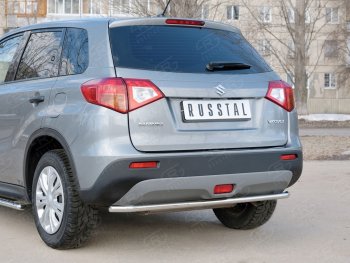 12 999 р. Защита заднего бампера (Ø42 мм, нержавейка) SLITKOFF  Suzuki Vitara  LY (2015-2019) дорестайлинг  с доставкой в г. Таганрог. Увеличить фотографию 2